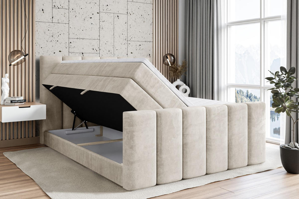 BOXSPRINGBETT BOXI1-Z KING - 200x200 - H3/H4 - Creme - Creme, Holzwerkstoff (200/200cm) - ALTDECOR