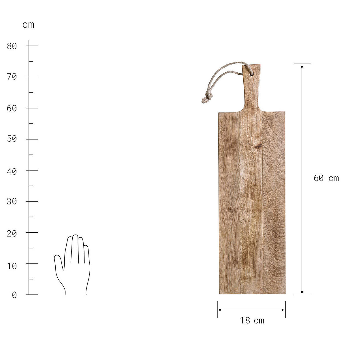 TAPASBRETT (2er Set) La Bodega - Braun, Holz (18/2/60cm) - Butlers