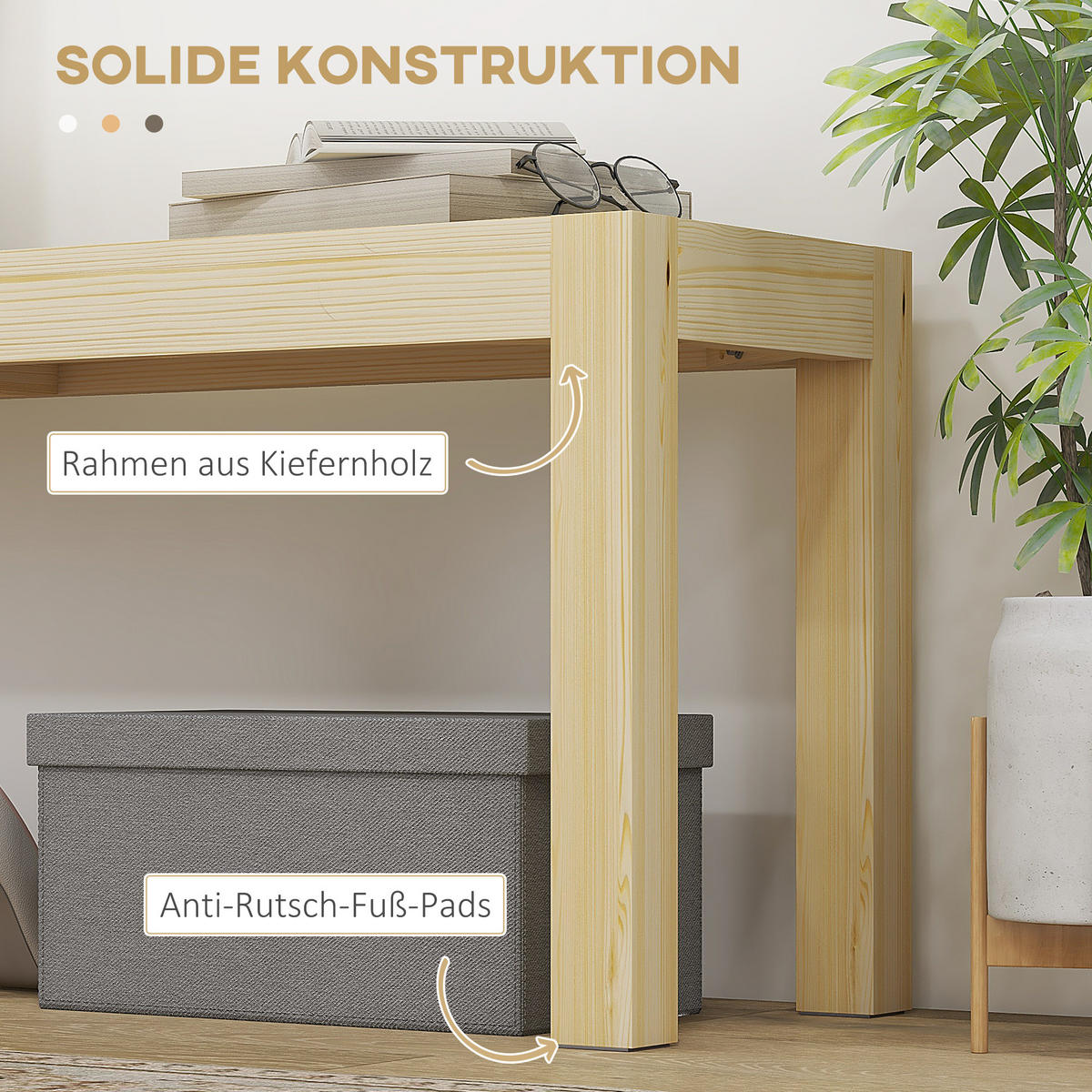 175CM Sitzbank 3-Sitzer Holzbank Essbank im Landhaus-Stil, Küchenbank für Küche - Naturfarben, Holz (33/45/175cm) - HOMCOM