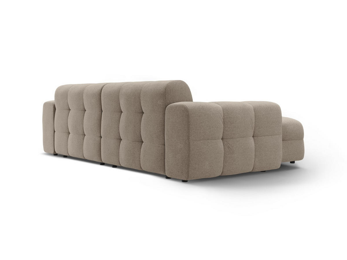 ECKSOFA links Kendal aus strukturiertem Stoff dunkelbeige 4 Sitzplätze - Mokka, Textil (173/256cm) - Micadoni