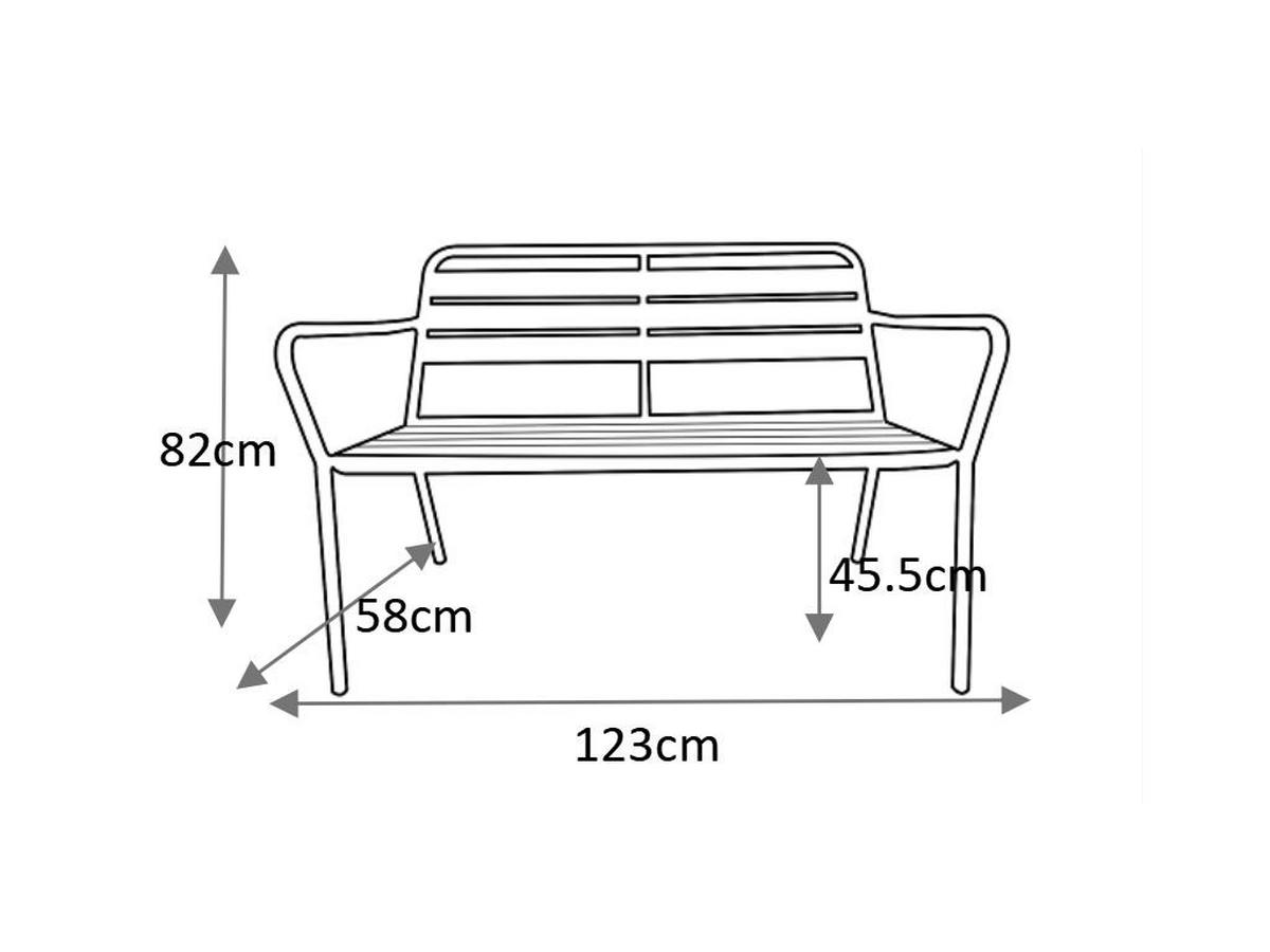 GARTENBANK - Metall - Taupe - MIRMANDE von MYLIA - Braun, Metall (58/82/123cm) - Vente-Unique