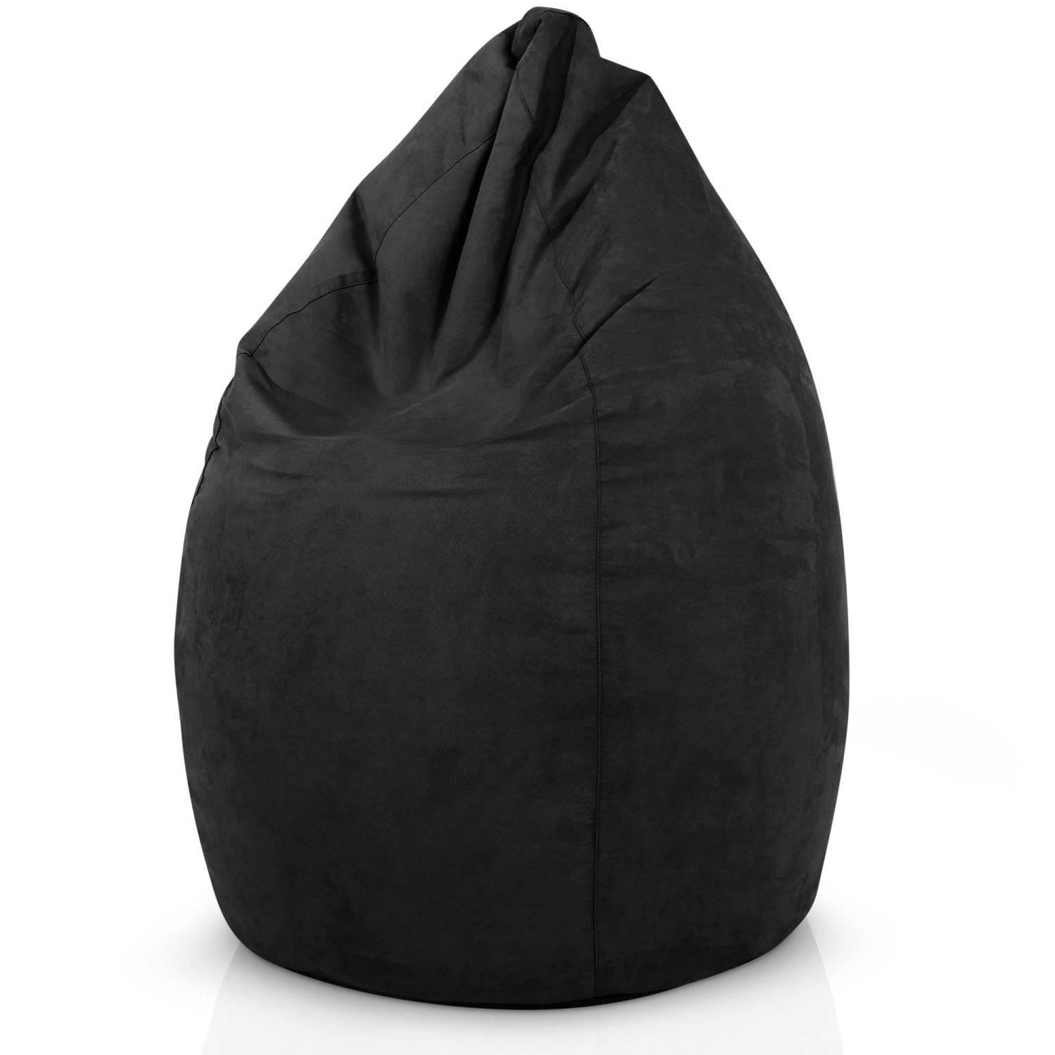 SITZSACK "Drop" 60x60x90cm - 220L - Schwarz, Textil (60/90/60cm) - Green Bean