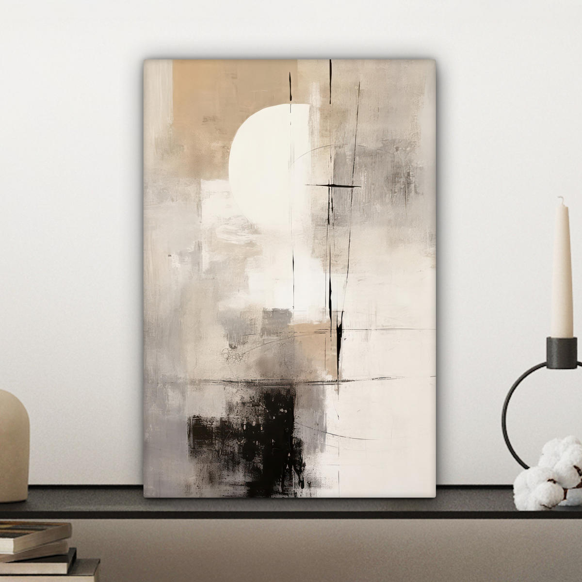 LEINWANDBILD Abstrakt - Kunst - Grau 20x30 cm - Hellgrau, Textil (20/30cm) - MuchoWow