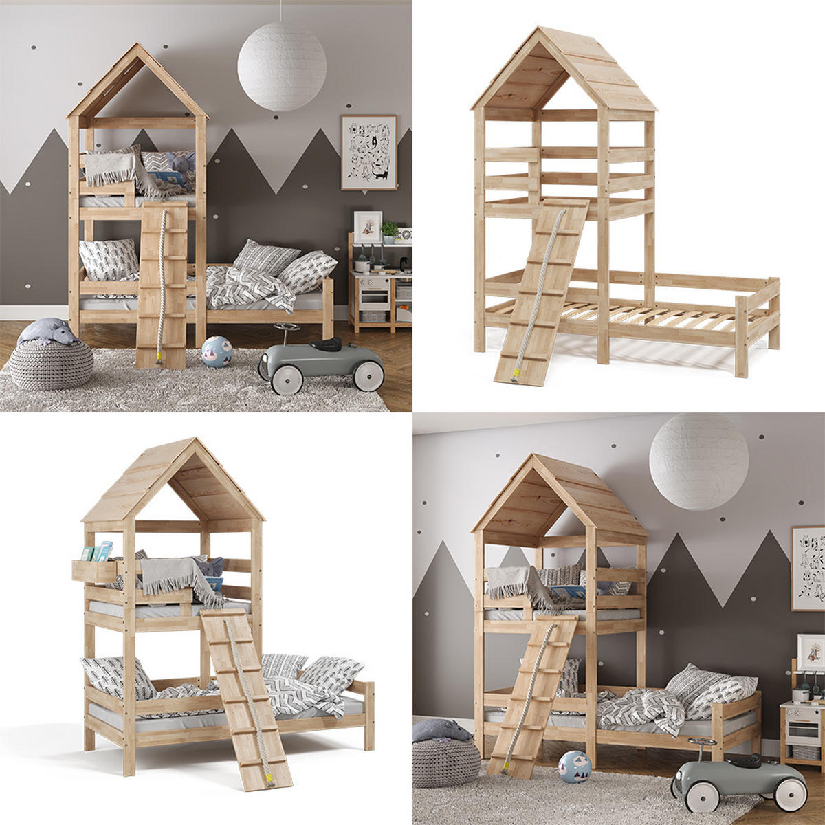 DOMÁCA POSTEĽ Teddy Hnedá - prírodná farba, drevo (90/200cm) - VitaliSpa