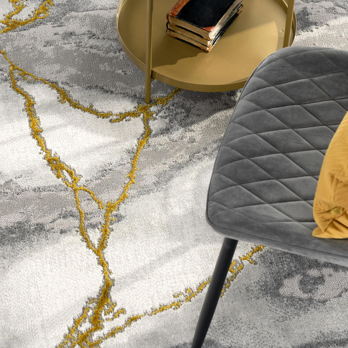 KURZFLORTEPPICH 120/170 cm Kraft 524 - Goldfarben, Textil (120/170cm) - Paco Home