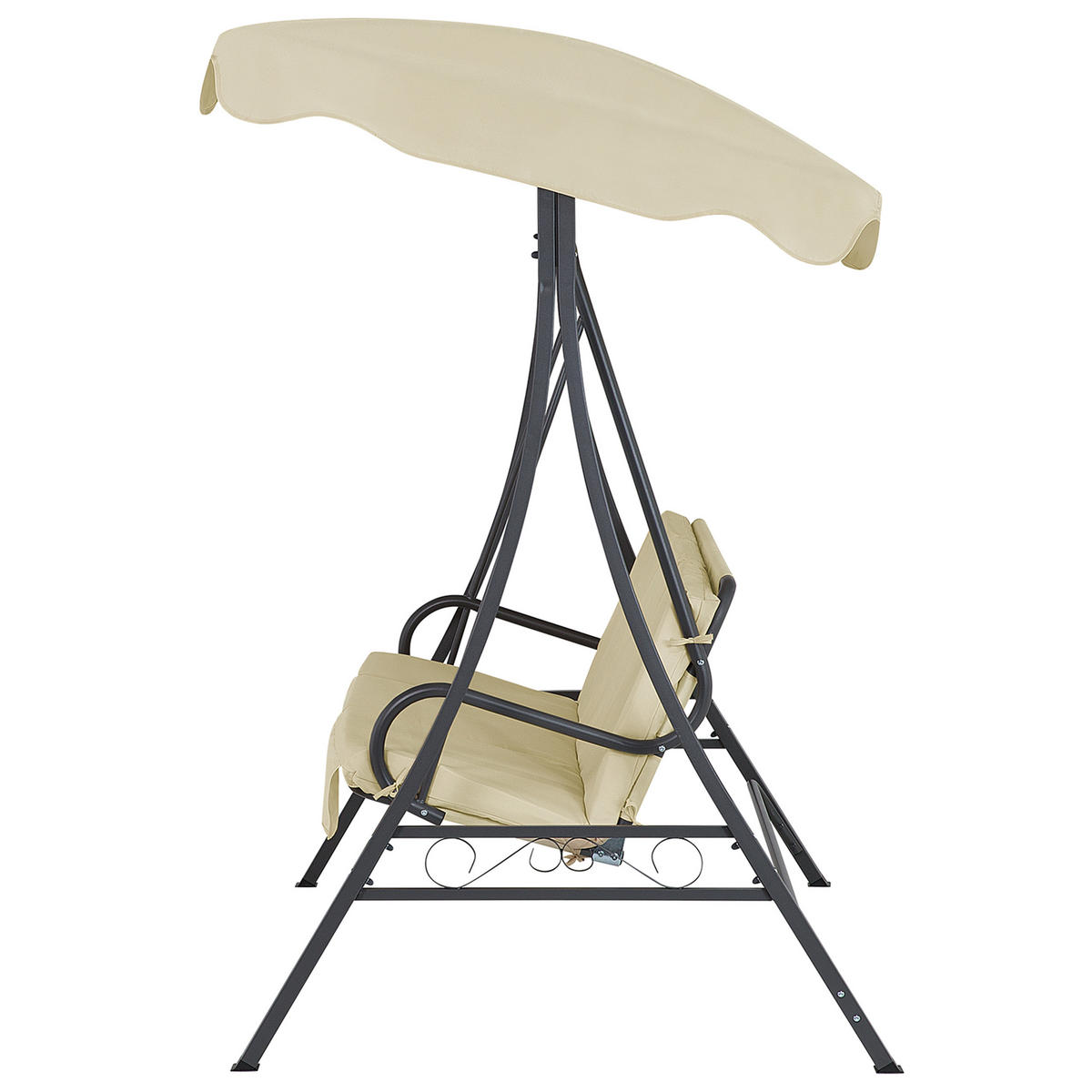 HOLLYWOODSCHAUKEL Sonnendach beige Garbo - Beige, Textil (185/184/112cm) - Beliani