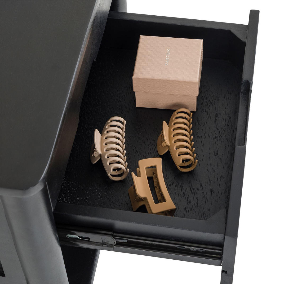 NACHTTISCH FADRI schwarz - Schwarz, Holz (50/55/50cm) - IDIMEX