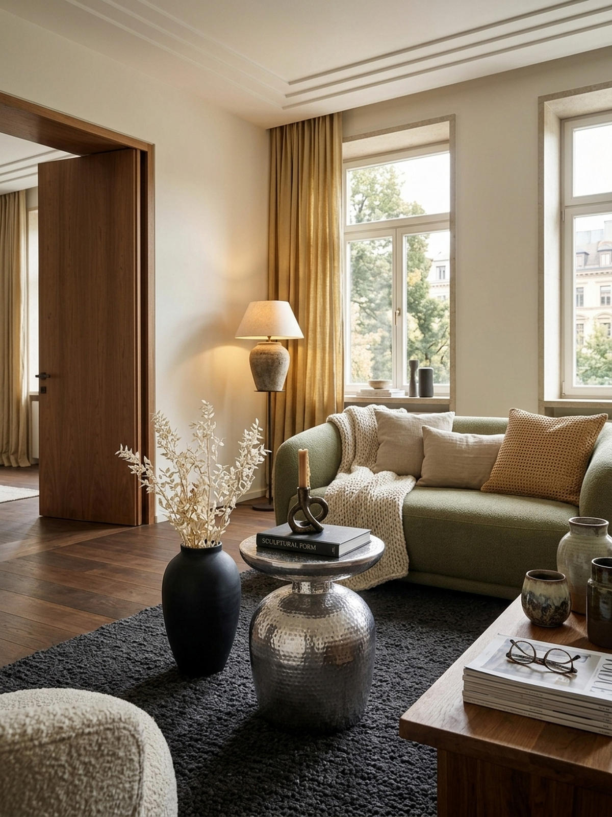 BEISTELLTISCH Aluminium Hammerschlagstruktur Belastbar ENNS, Silber 36x36x46 cm - Silberfarben, Metall (36/36/46cm) - KADIMA DESIGN