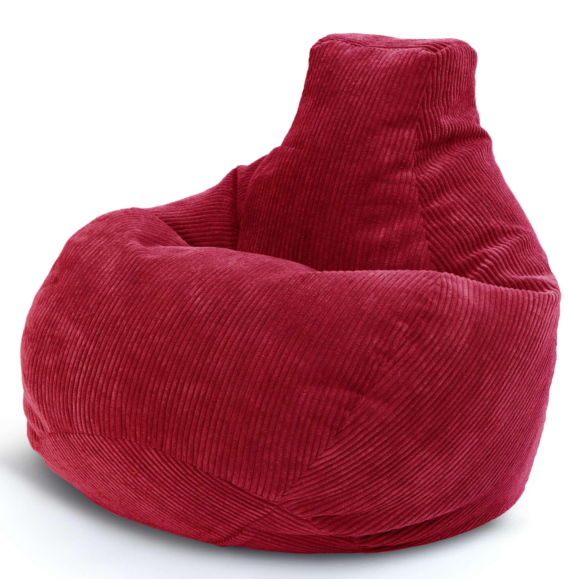 SITZSACK MIT RÜCKENLEHNE Cozy Cord - Rot, Textil (80/90/90cm) - Green Bean