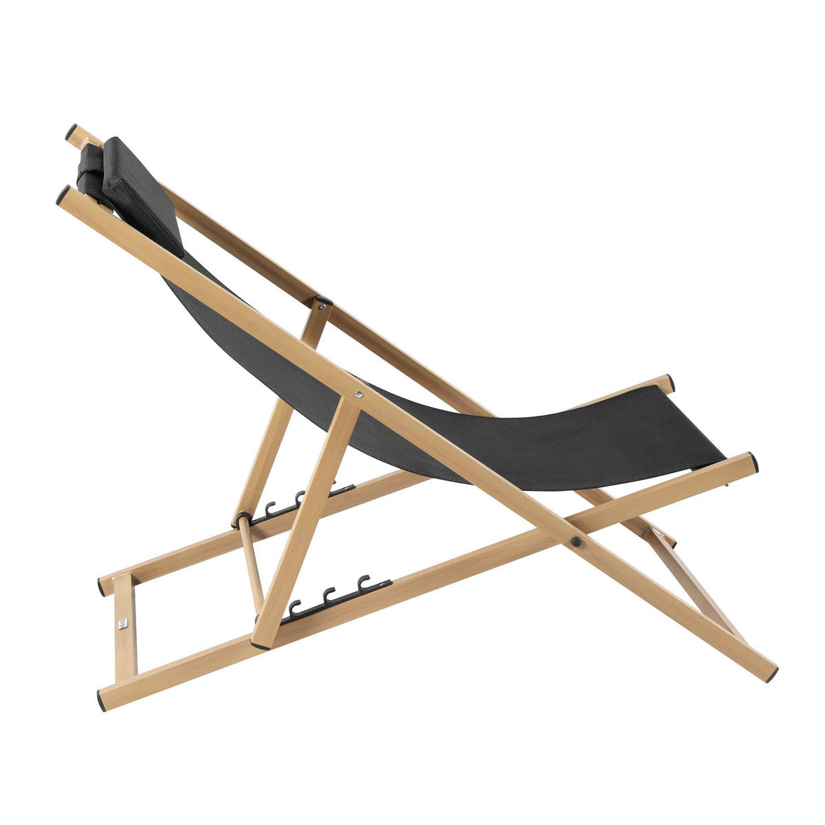 LIEGESTUHL 2-tlg., Schwarz - Schwarz, Metall (61/74/102cm) - Oviala