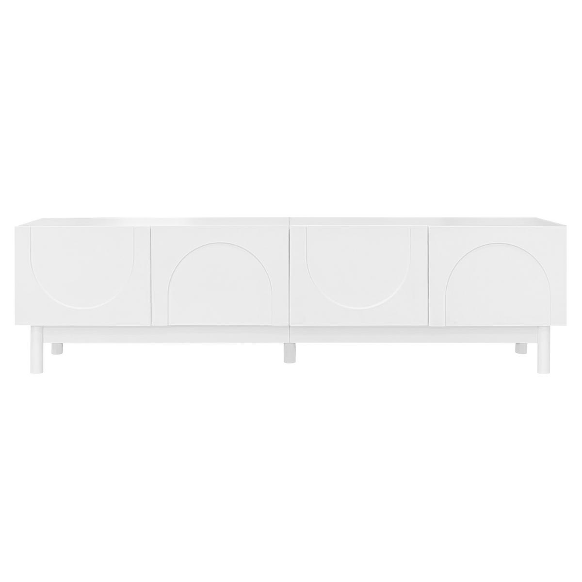 TV-SCHRANK mit 4 Türen 169 x 34 x 45,5 cm Weiß - Weiß, Holzwerkstoff (35/45.5/169cm) - Beauniv