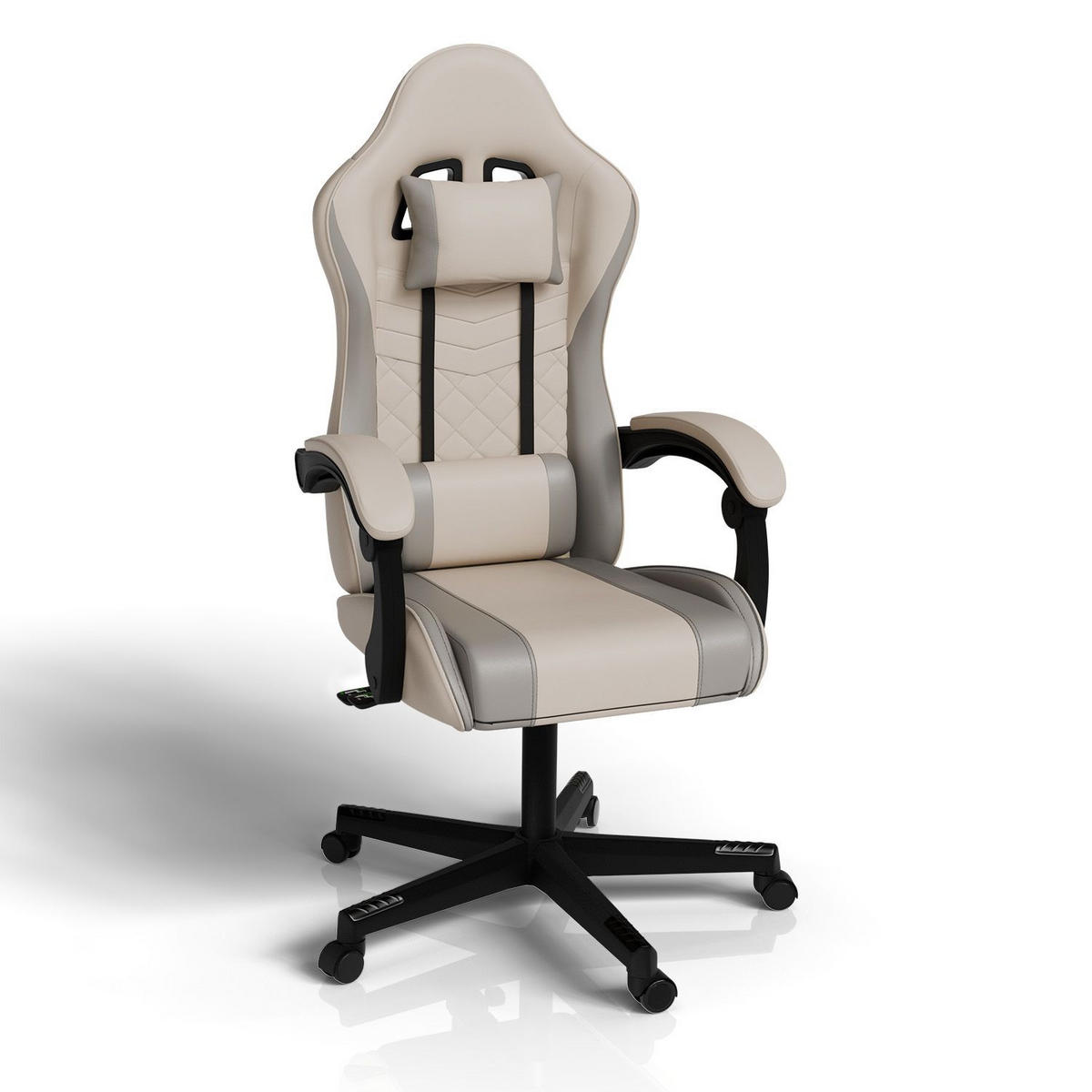 GAMINGSTUHL HyperSeat beige/hellgrau - Beige, Kunststoff (63/131/121cm) - Juskys