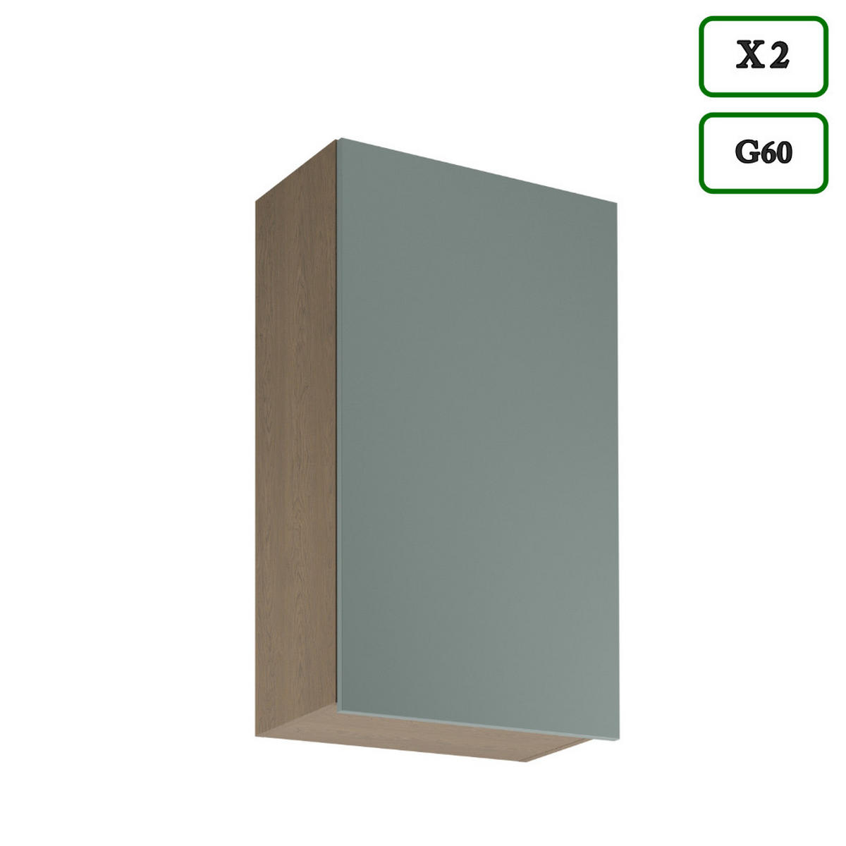 KÜCHENZEILE 400 cm –Sorento K73-M400 - in Grün / Matt - Schwarz/Grün, Holz/Holzwerkstoff (400/247/58cm)