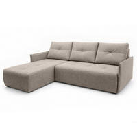 ECKSOFA L Form Damascus Hellbraun 212/143/88 cm Links mit Schlaffunktion - Hellbraun/Schwarz, Kunststoff/Textil (143/212cm) - AX Living
