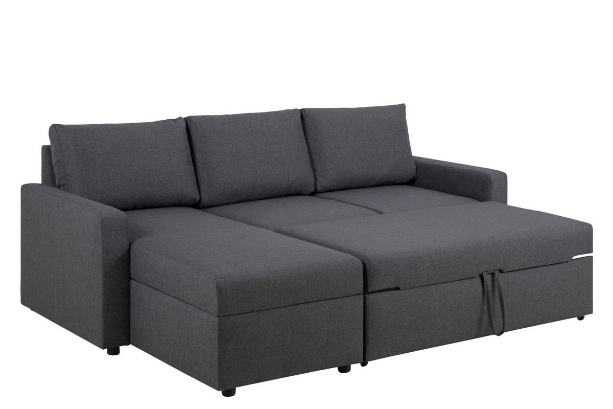 SCHLAFSOFA grau - Dunkelgrau, Holzwerkstoff (218/155cm) - ebuy24