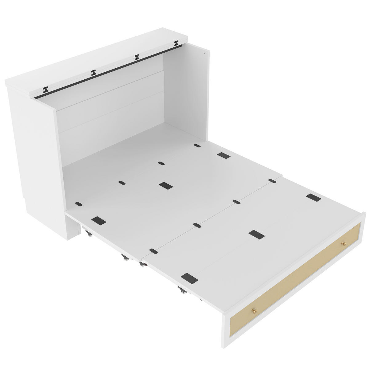 BETT 140/200 cm in Weiß mit USB-Anschluss, Steckdose und Stauraum - Weiß, Holzwerkstoff (140/200cm) - Flora Grace