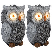 LED AUSSENLEUCHTE Steinoptik Grau 2er Set - Grau, Kunststoff (13.5/11.5/19.5cm)