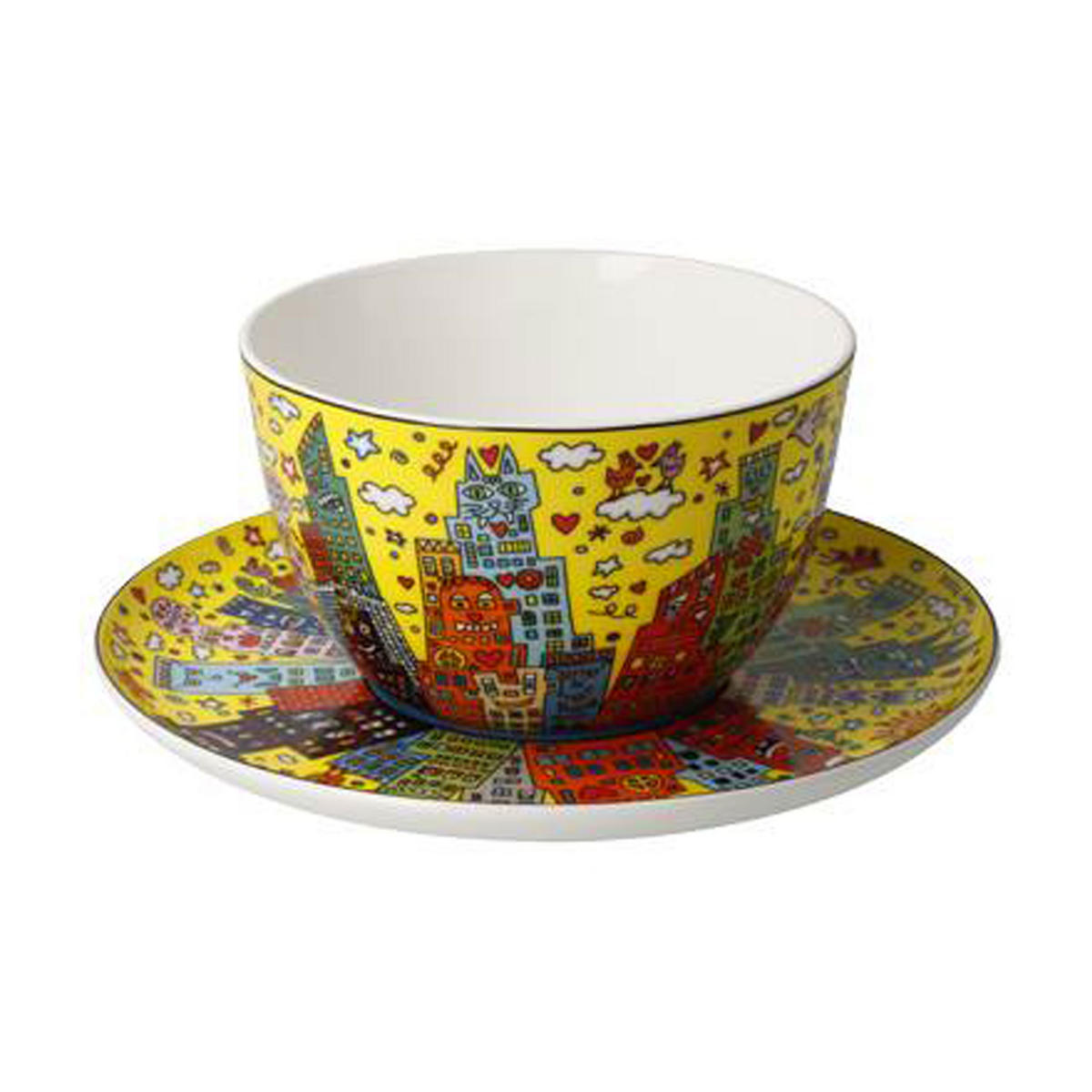 MILCHKAFFEETASSE James Rizzi - My New York City Sunset, Fine Bone China - Multicolor, Keramik (0.35L) - Goebel