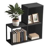 SADA NÁSTĚNNÝCH POLIC 3 KS Nostened - černá, kov (27.5/27.5/20cm) - [en.casa]