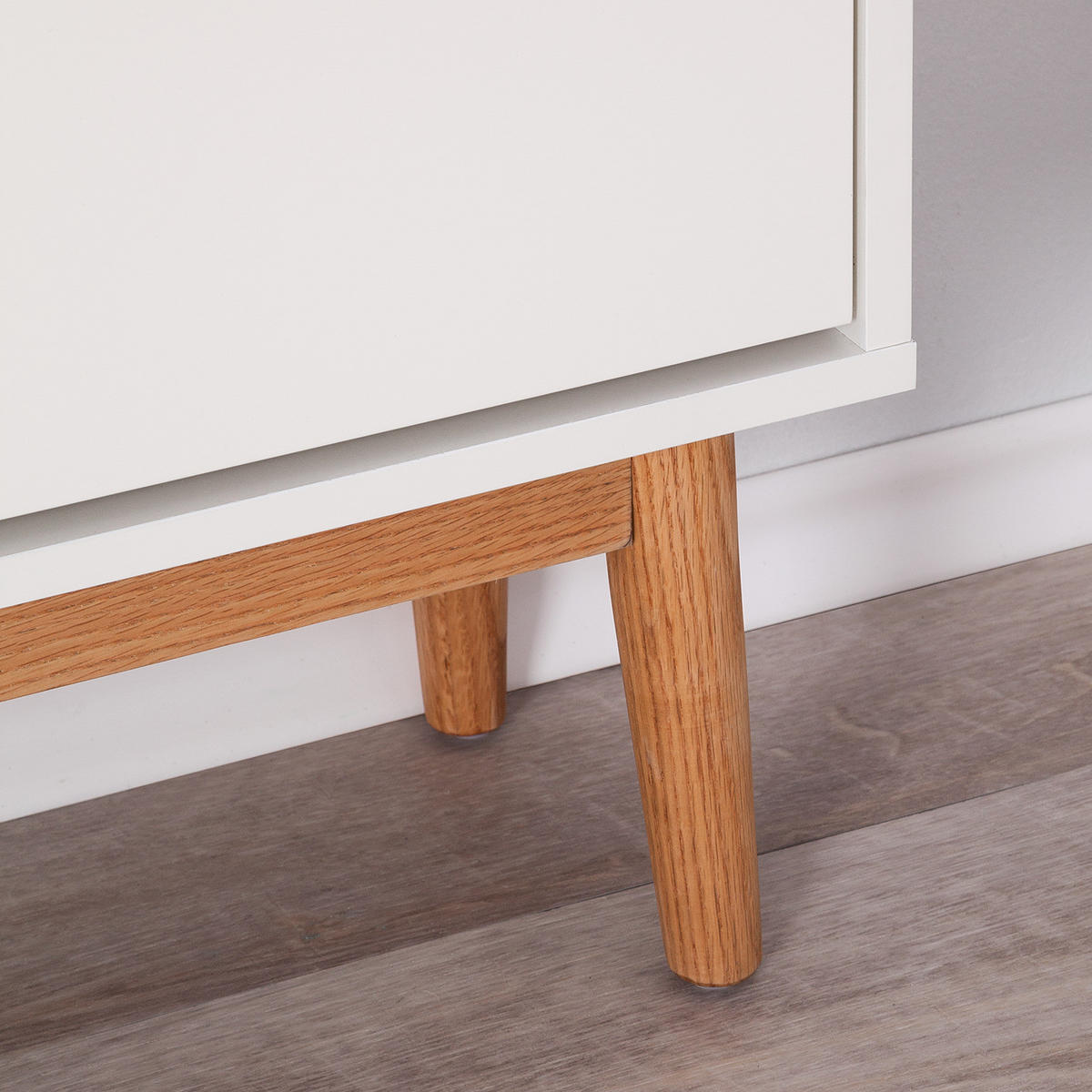 SCHUHKIPPER - Eichefarben/Weiß, Holzwerkstoff (63/162/24cm) - home24