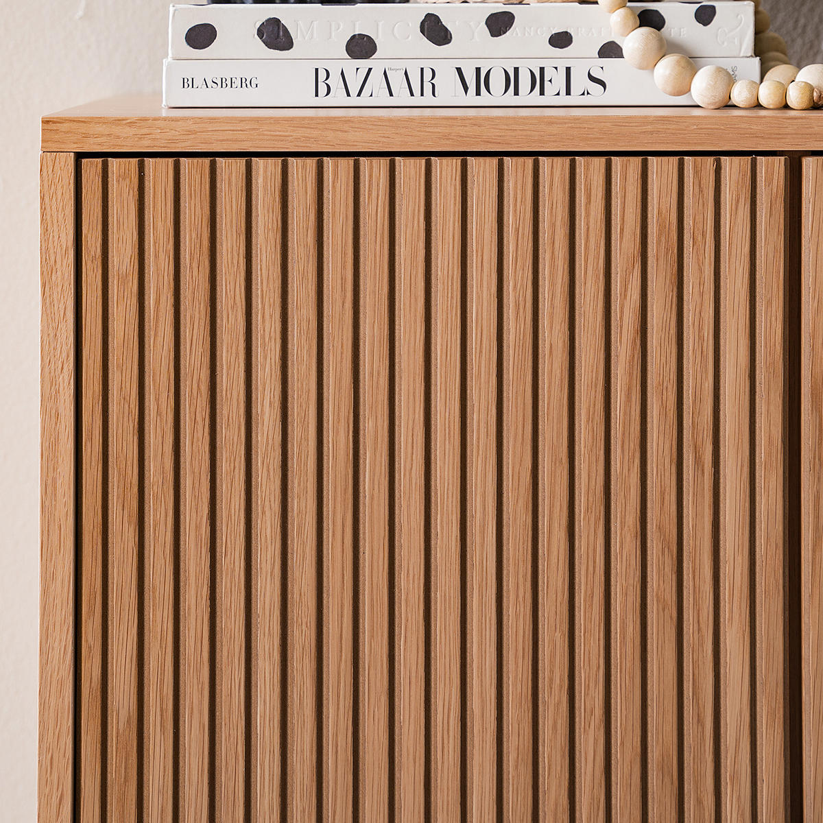 KOMMODE mit 2 Türen - Echtholzfurnier - Eichefarben, Holzwerkstoff (80/110/40cm) - home24