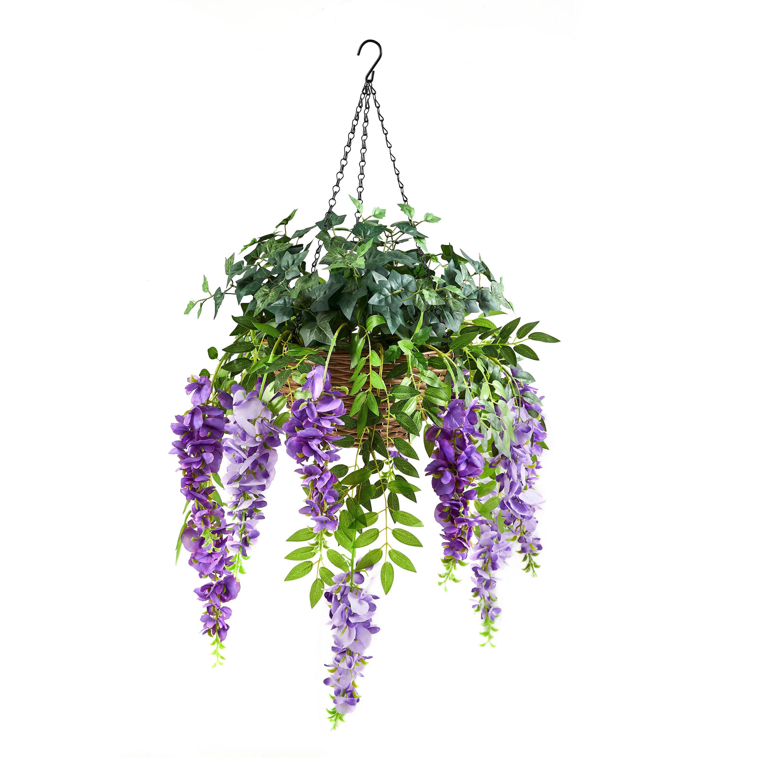 KUNSTPFLANZE Künstlicher Hänge-Blauregen – Cybele 95 cm - Grün, Kunststoff (95cm) - aplanta