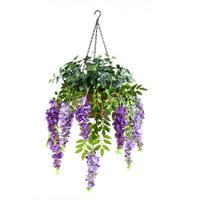 KUNSTPFLANZE Künstlicher Hänge-Blauregen – Cybele 95 cm - Grün, Kunststoff (95cm) - aplanta