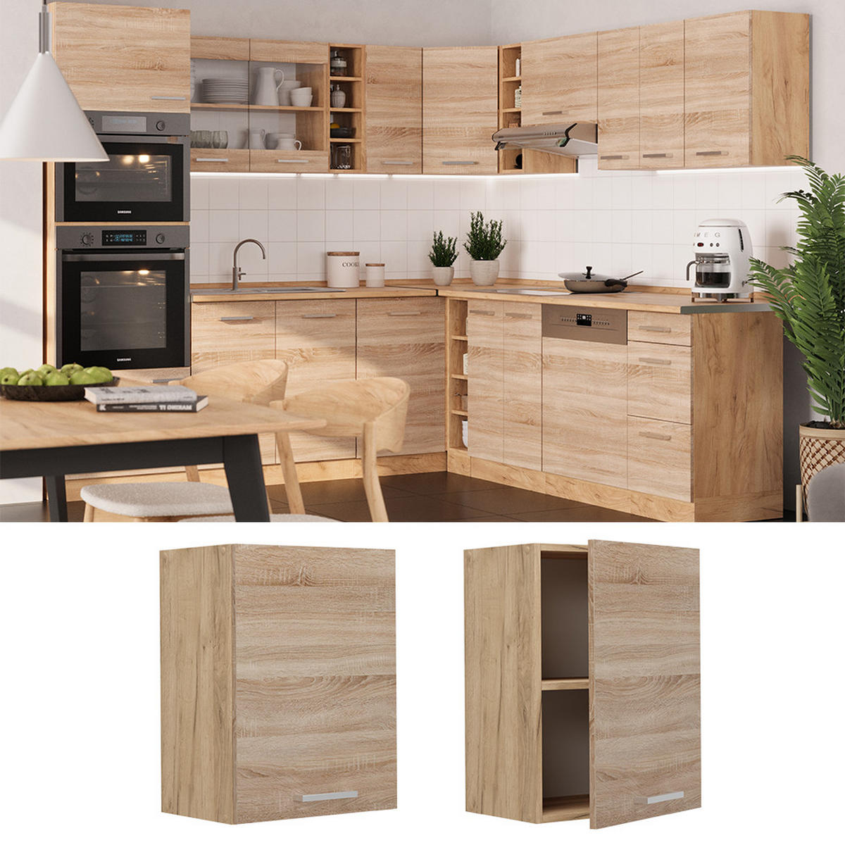 HÄNGESCHRANK R-Line Sonoma 45 cm - Honigeiche/Eiche Wotan, Holzwerkstoff (45/60/31cm) - Vicco