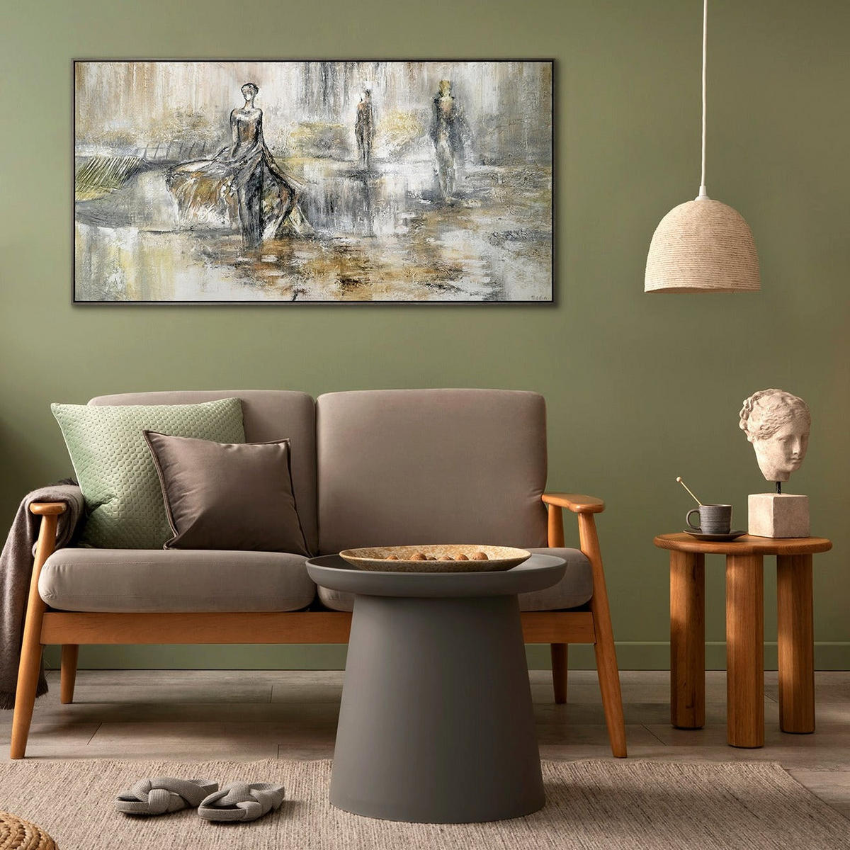 GEMÄLDE Modenschau Schattenfugenrahmen grau 120x60 cm - Grau, Holz (120/60cm) - YS-art gallery