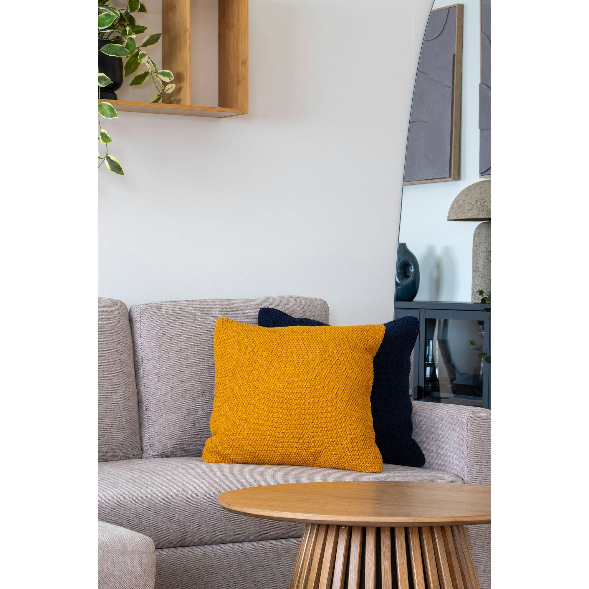 KISSEN Santos 100% Recycelte Baumwolle Ocker - Dunkelgelb, Textil (45/45cm) - tinkaro