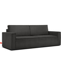 SCHLAFSOFA NAPI in Pet Friendly Cord-Stoff, grau - Schwarz/Grau, Textil (228/89/101cm) - KONSIMO®