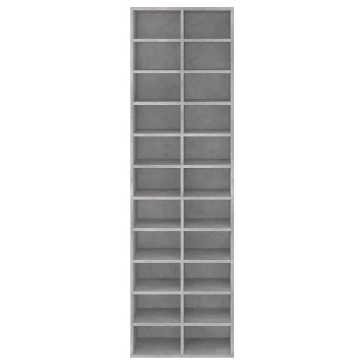 SCHUHSCHRANK Betongrau 54/34/183 Cm Holzwerkstoff - Grau, Holz/Holzwerkstoff (34/183/54cm) - vidaXL
