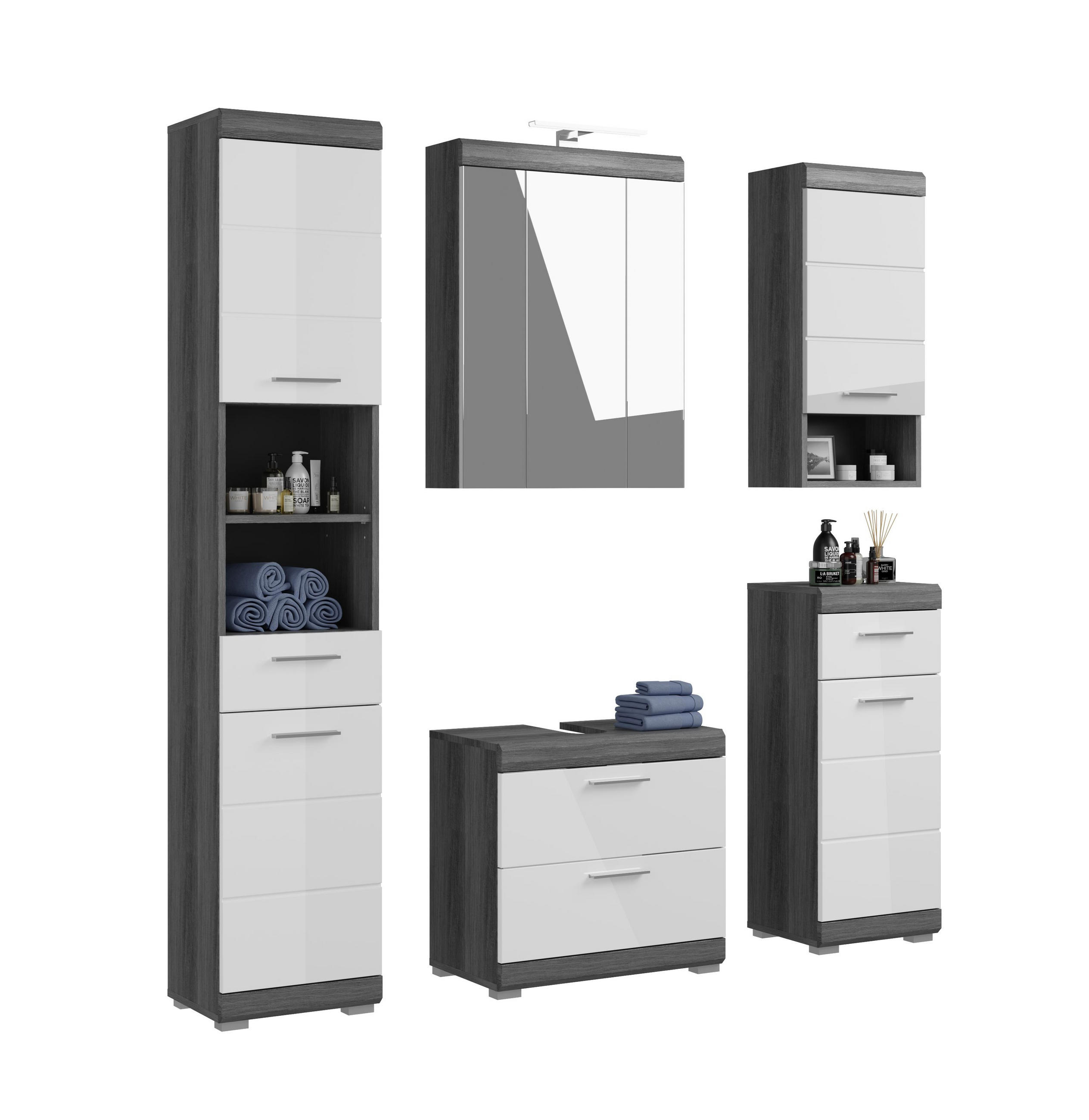 Homes & Jones Badezimmer Anthrazit 164x191x37 cm
