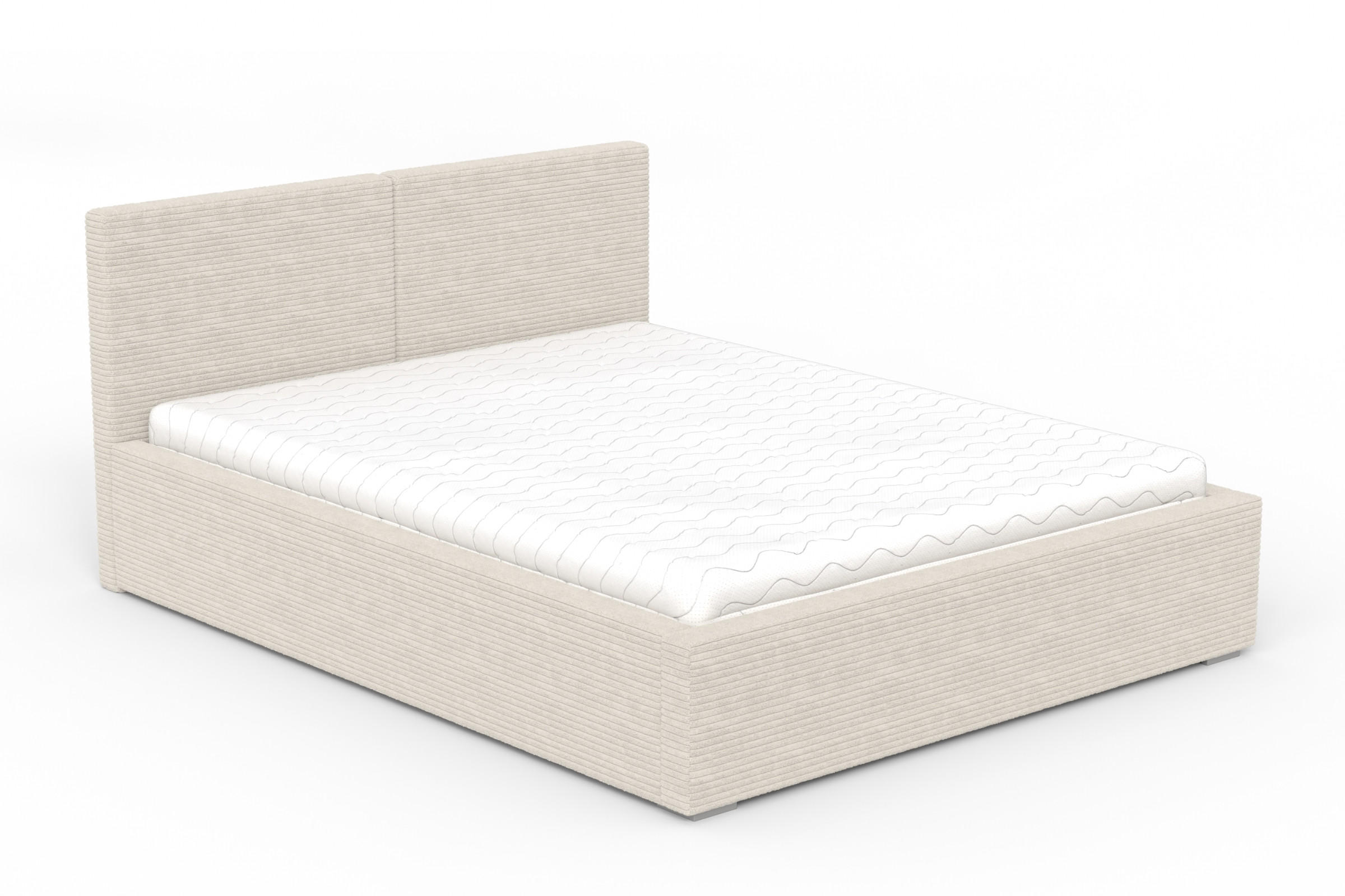 POLSTERBETT VENA 200/200 in Cord Ecru - Ecru, Holzwerkstoff/Textil (200/200cm) - Deine Möbel 24