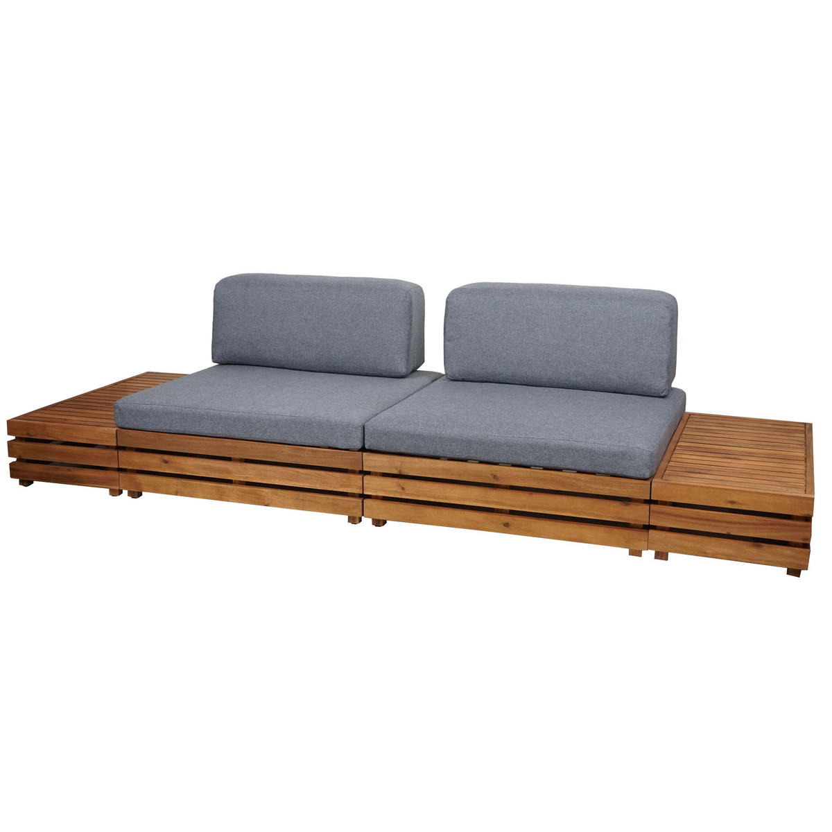 GARTEN-GARNITUR Schwarz, Grau - Schwarz/Grau, Holz - MCW