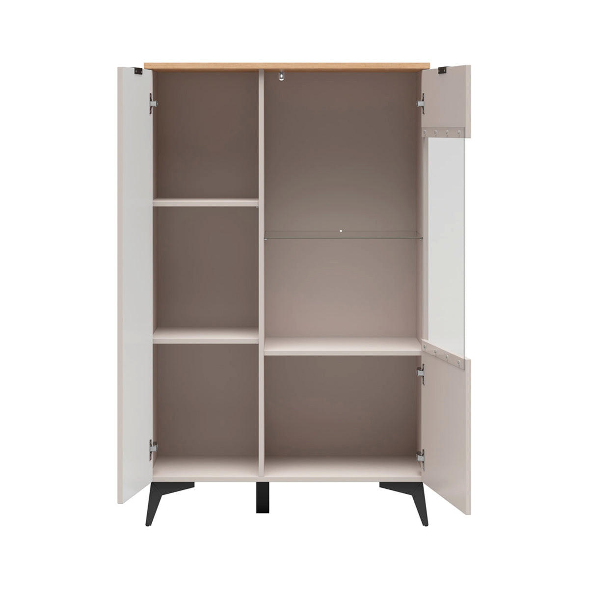 GESCHIRRSCHRANK Vicky Kaschmir - Beige, Holzwerkstoff (85/138/41cm) - Petits-meubles