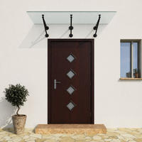 GLASVORDACH 230x90 cm Sicherheitsglas Edelstahl Satiniert V-Schwarz - Weiß, Glas (230/1.31/90cm) -  Glaswerk Westfalen