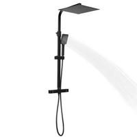 ÜBERKOPFBRAUSESET Höhenverstellbar Schwarz Thermostat - Schwarz, Metall (30/80/30cm) - Kaket