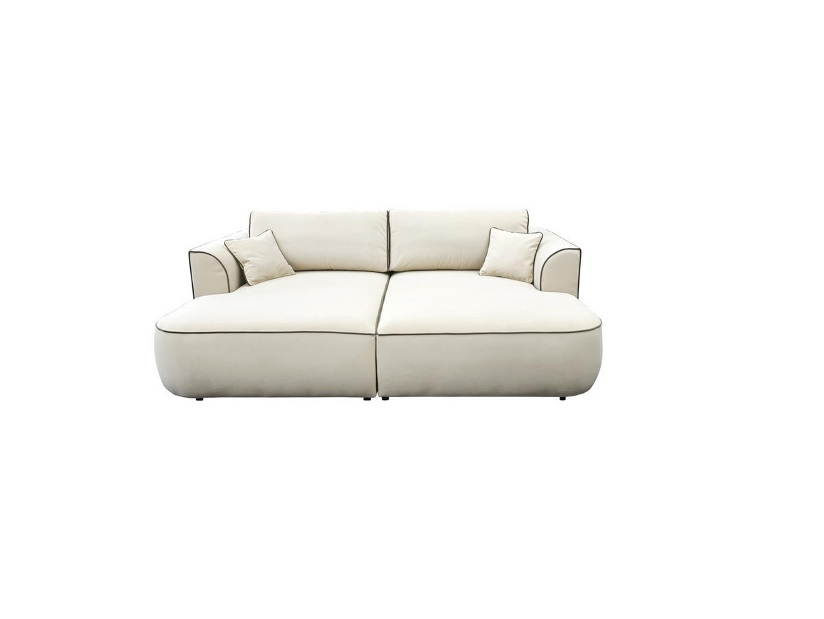 BIGSOFA COZI, Aubergine mit altrosa Keder, Matt Velvet - Aubergine, Kunststoff/Textil (240/87/180cm) - KS Home Concept