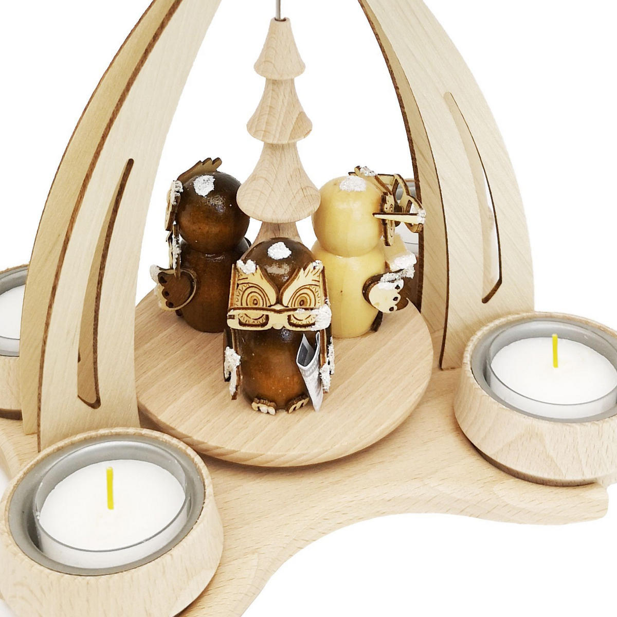 TISCH-PYRAMIDE Eulenwald 14/18/24 cm - Multicolor, Holz (0.1/24/0.1cm) - Dekoteam24