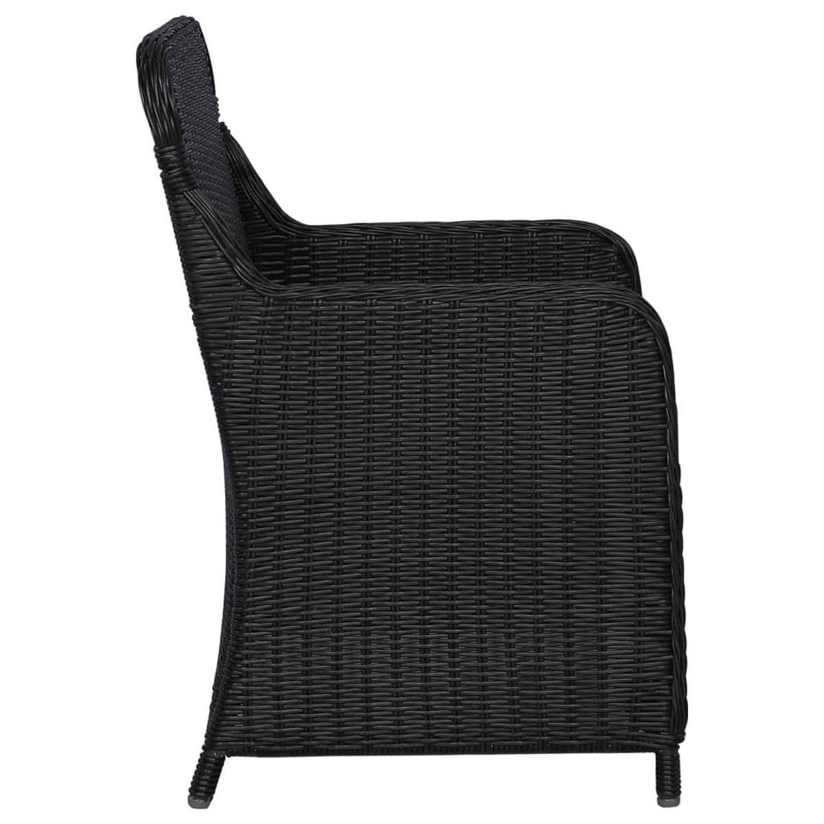 GARTENSTÜHLE mit Polster 2 Stk. Poly Rattan Schwarz - Schwarz/Grau, Kunststoff (64/90/65cm) - furnicato