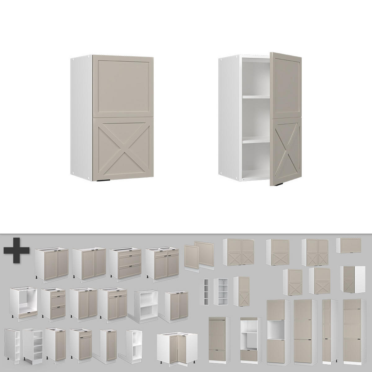 HÄNGESCHRANK Fame-Line GrauBeige 40 cm - Weiß/Grau, Holzwerkstoff (40/72/34.1cm) - Vicco