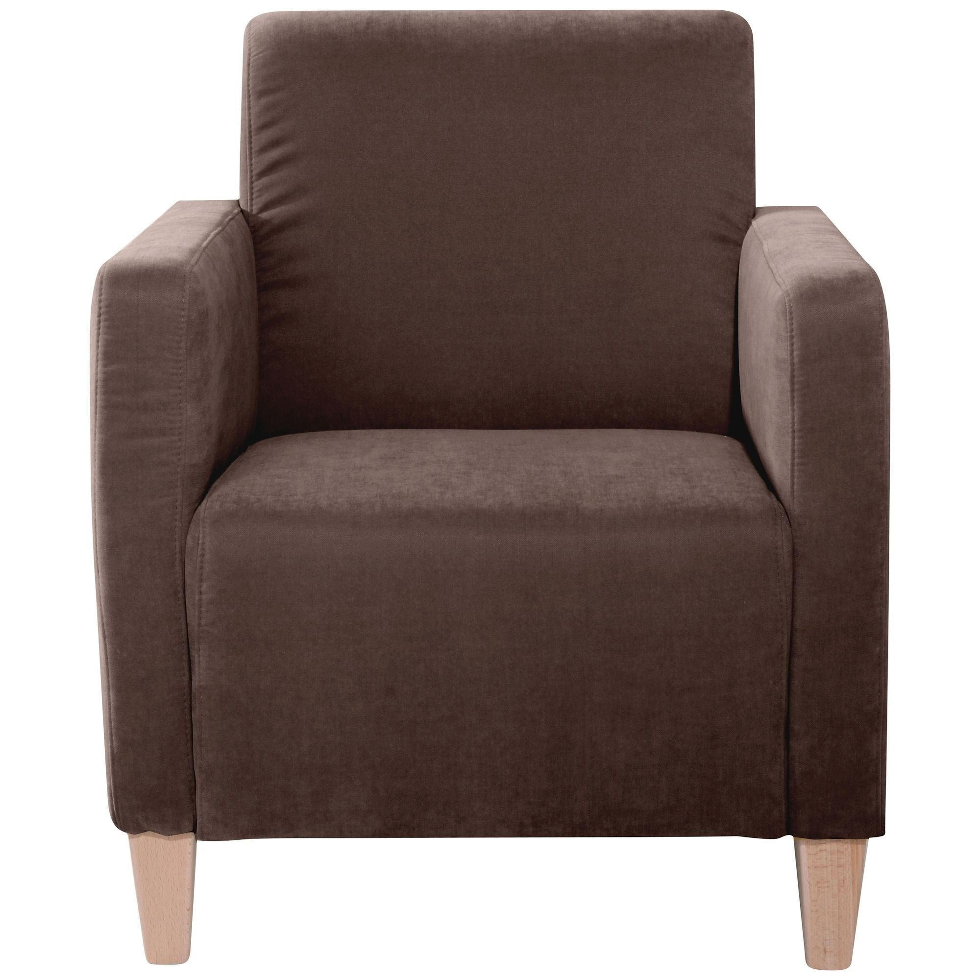 SESSEL Karol Bezug Veloursstoff Buche natur / braun - Braun, Kunststoff (71/81/70cm) - 58aufmkessel