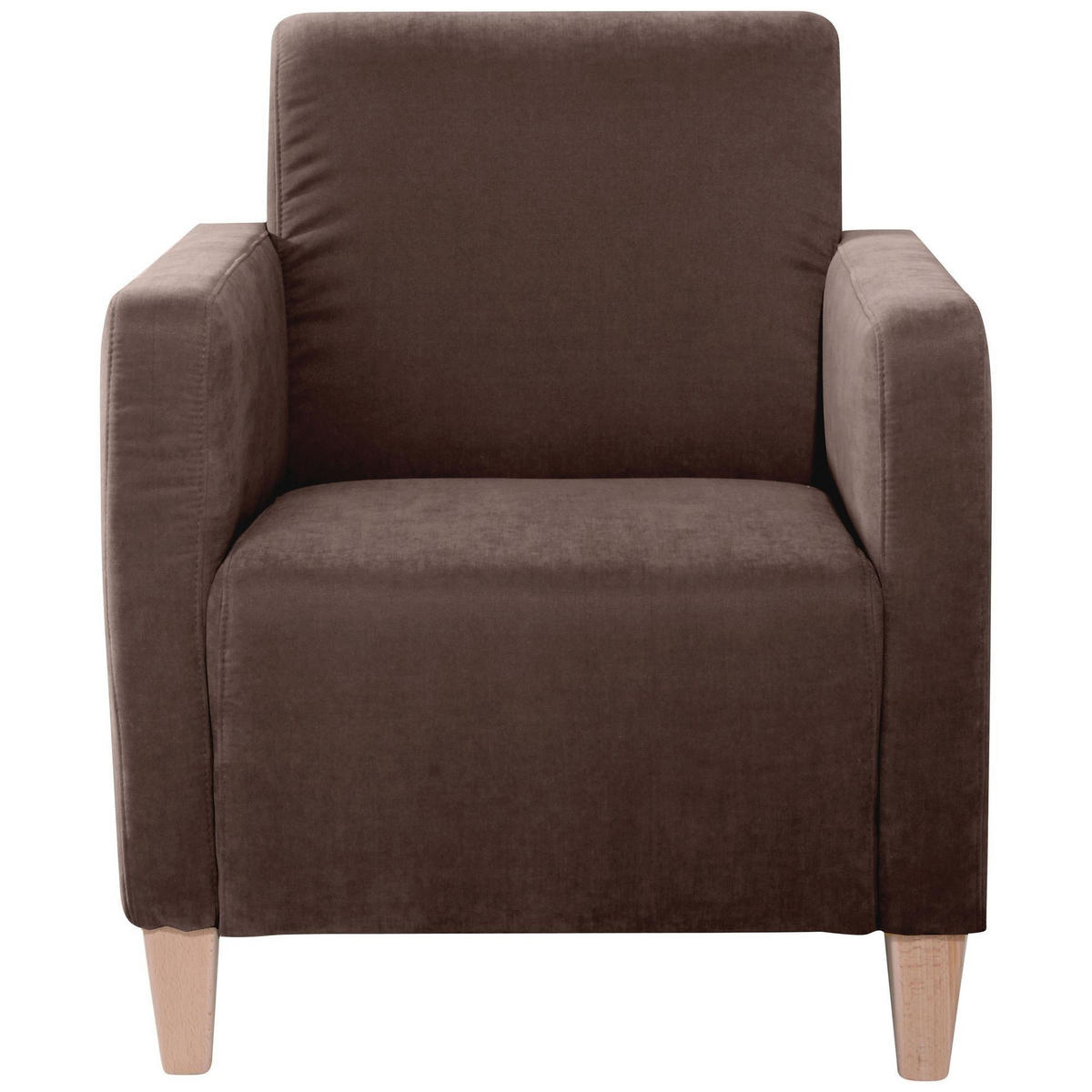 SESSEL Karol Bezug Veloursstoff Buche natur / braun - Braun, Kunststoff (71/81/70cm) - 58aufmkessel