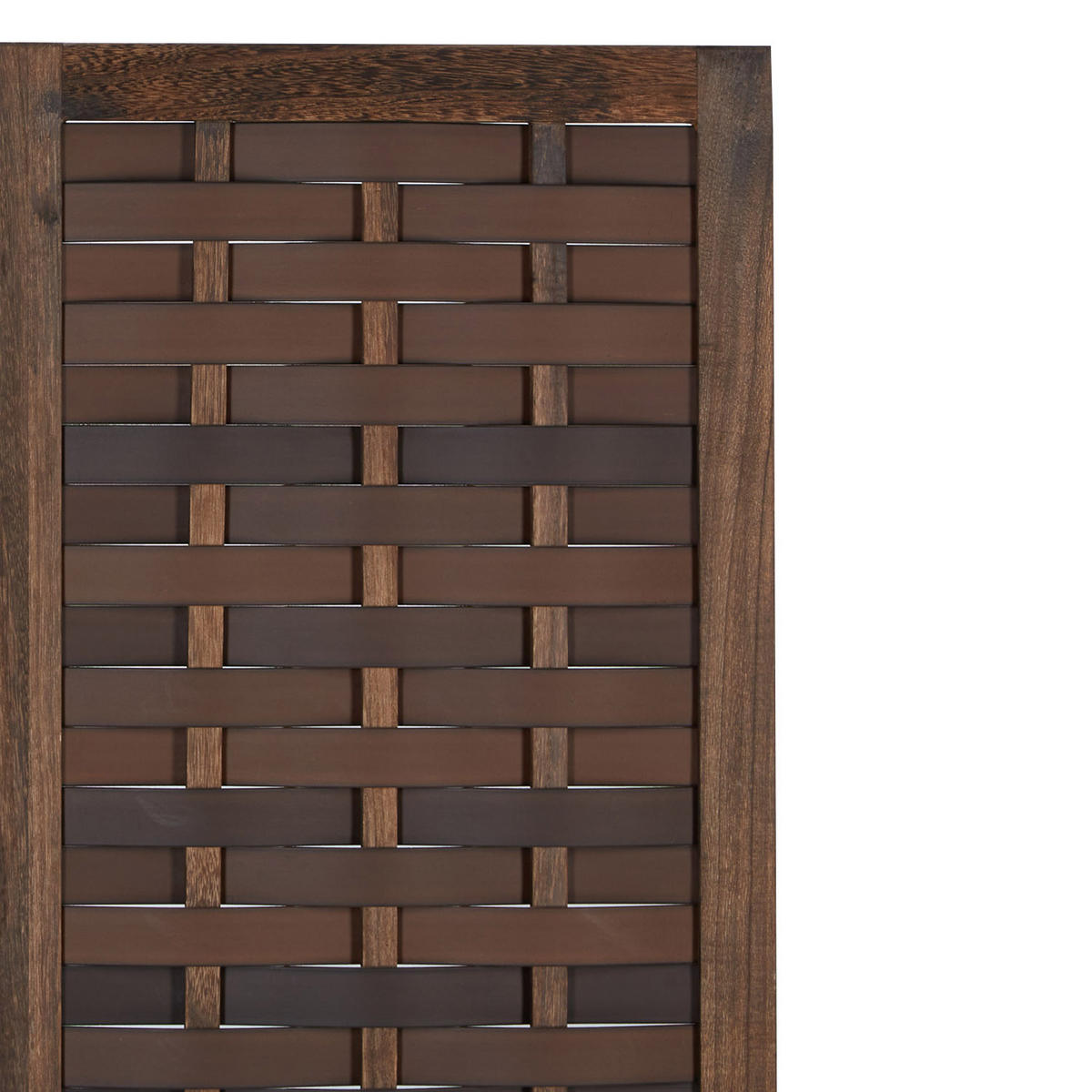 PARAVENT 3-tlg. 120/170 cm Dunkelbraun Rattan geflochten - Dunkelbraun, Holz (120/170/2cm) - Homestyle4u
