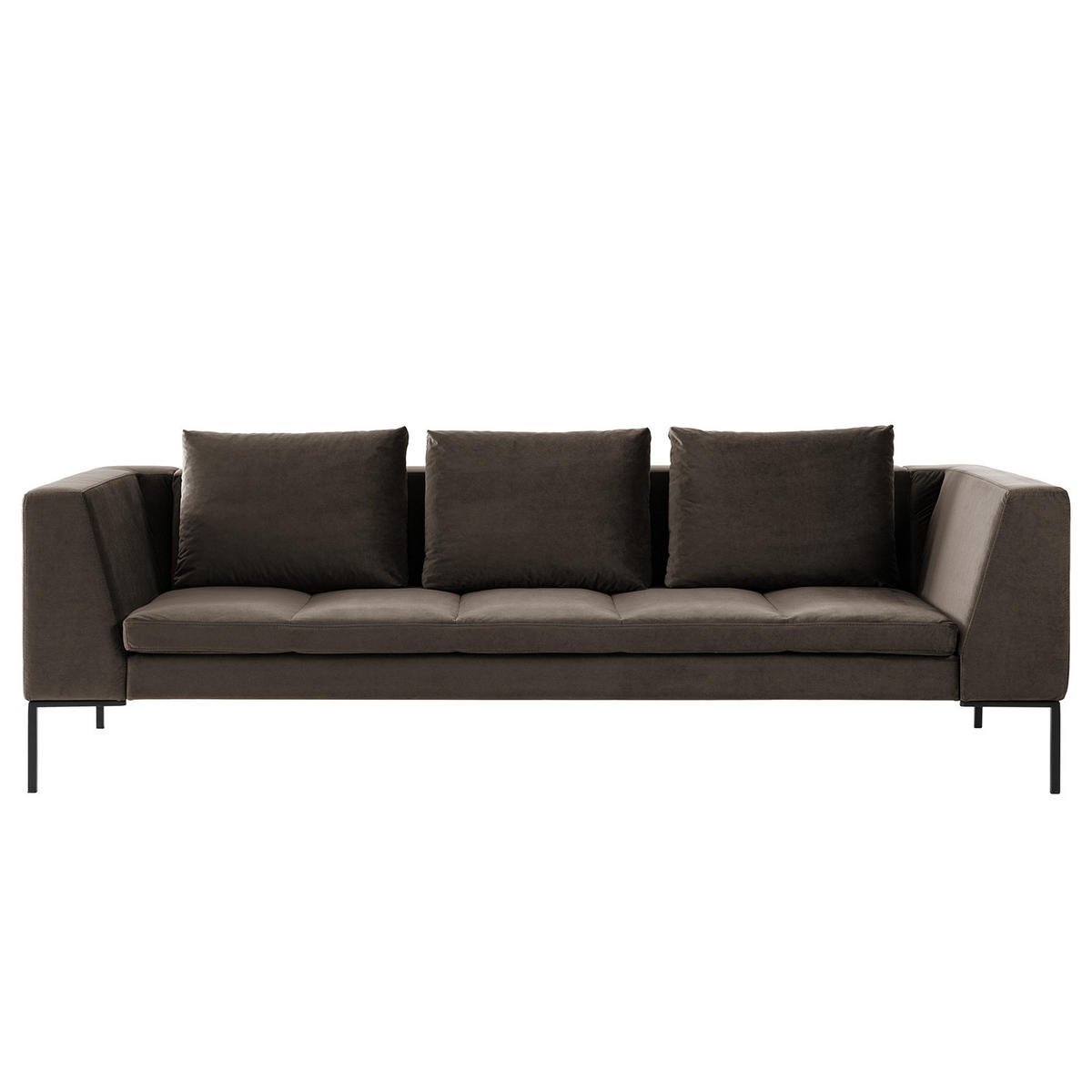 3-SITZER SOFA - Taupe/Chromfarben, Textil/Metall (238/81/105cm) - home24