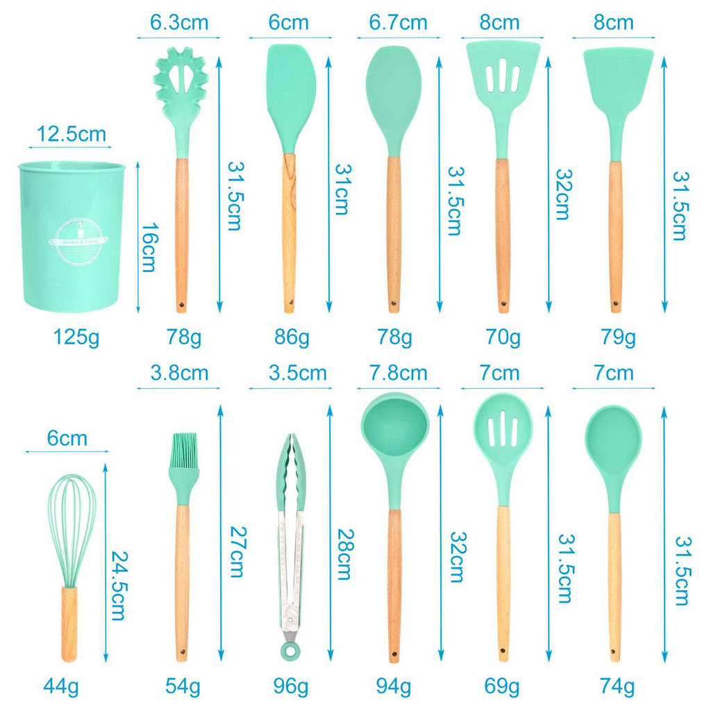 Thumbnail - Intirilife Küchenutensilien-Set, Grün, Kunststoff, Kochen, Küchenhelfer, Küchenhelfer Sets