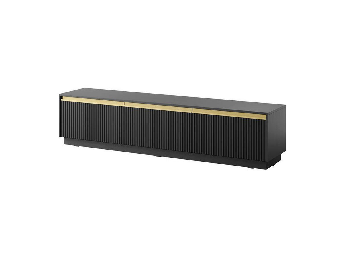 WOHNZIMMER Set 3-tlg. – Royal – Schwarz - Schwarz, Holzwerkstoff (181.5/42/39cm) - hi-markt