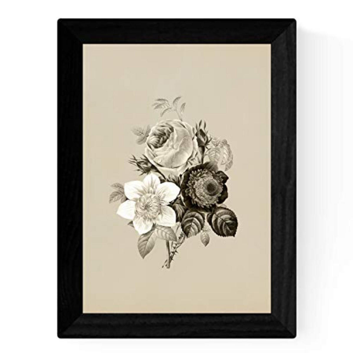 POSTER Set mit 4 Botanische Jahrgang Hintergrund Rosen A3 Rahmenlos - Klar, Papier (29.7/3cm) - Nacnic