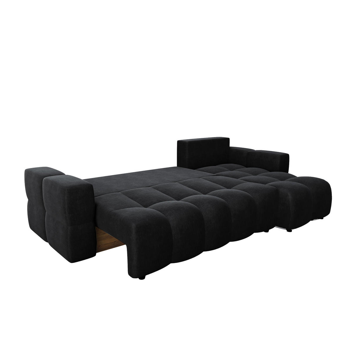 ECKSOFA RECHTS SCHLAFSOFA Mit Stauraum Samt schwarz 286 cm - Anthrazit, Textil (286/169cm) - Sia Home